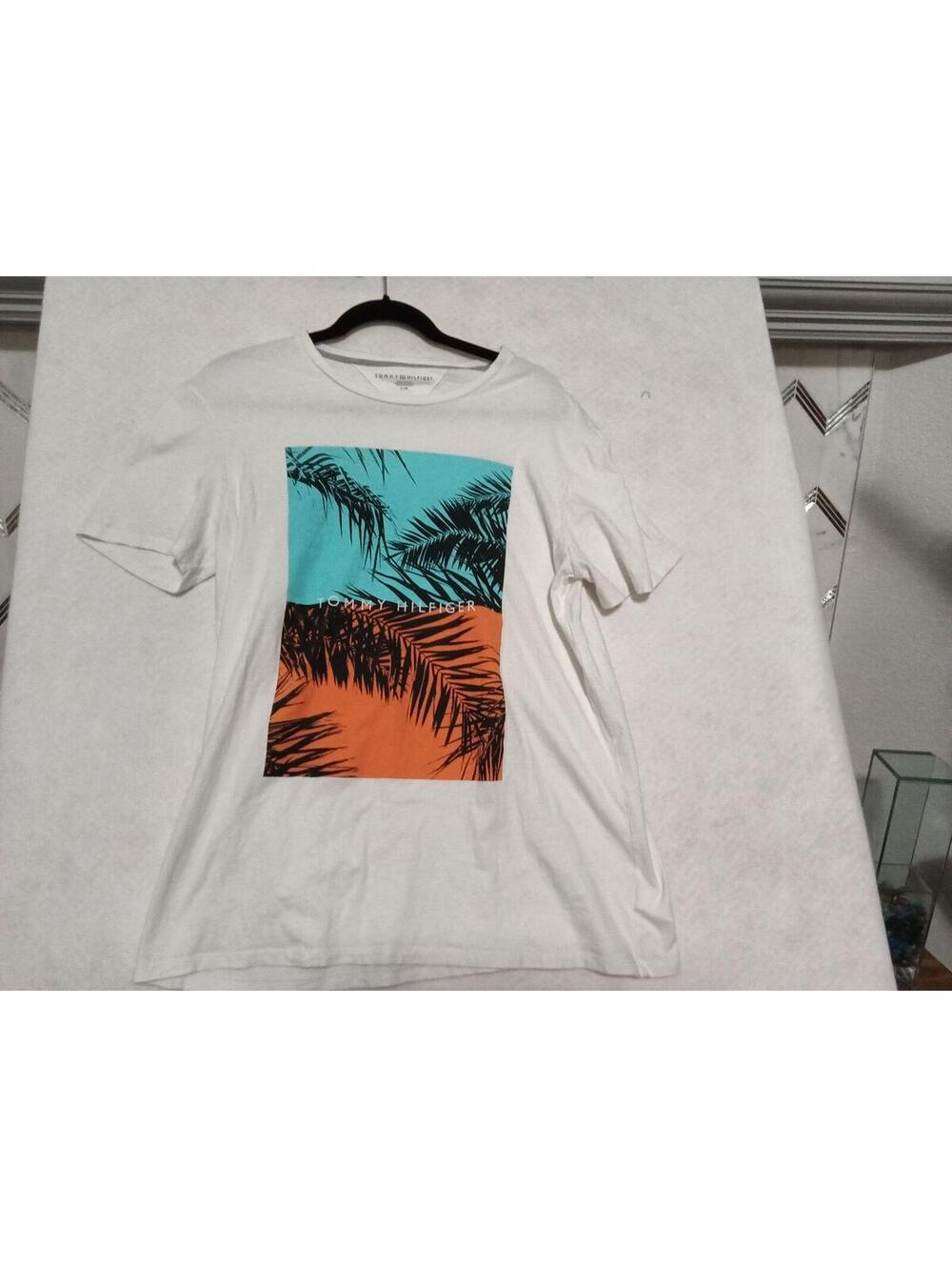 Tommy Hilfiger White Graphic T-Shirt with Tropical Print